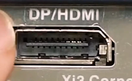Picture showing a port which is both HDMI and DisplayPort