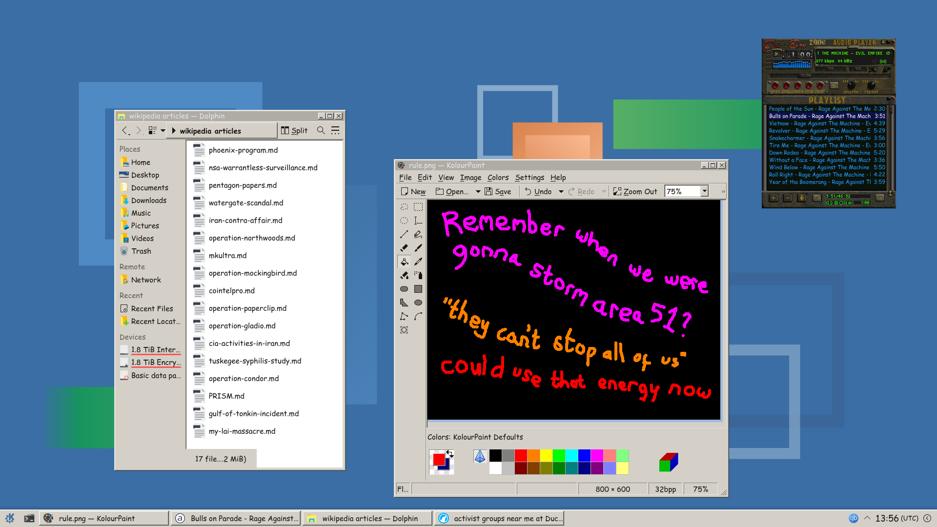 A screenshot from my computer running Arch Linux with the KDE Plasma 6 desktop environment using the Reactionary Plus theme, which captures the aesthetic of a Microsoft Windows 2000 Classic theme.