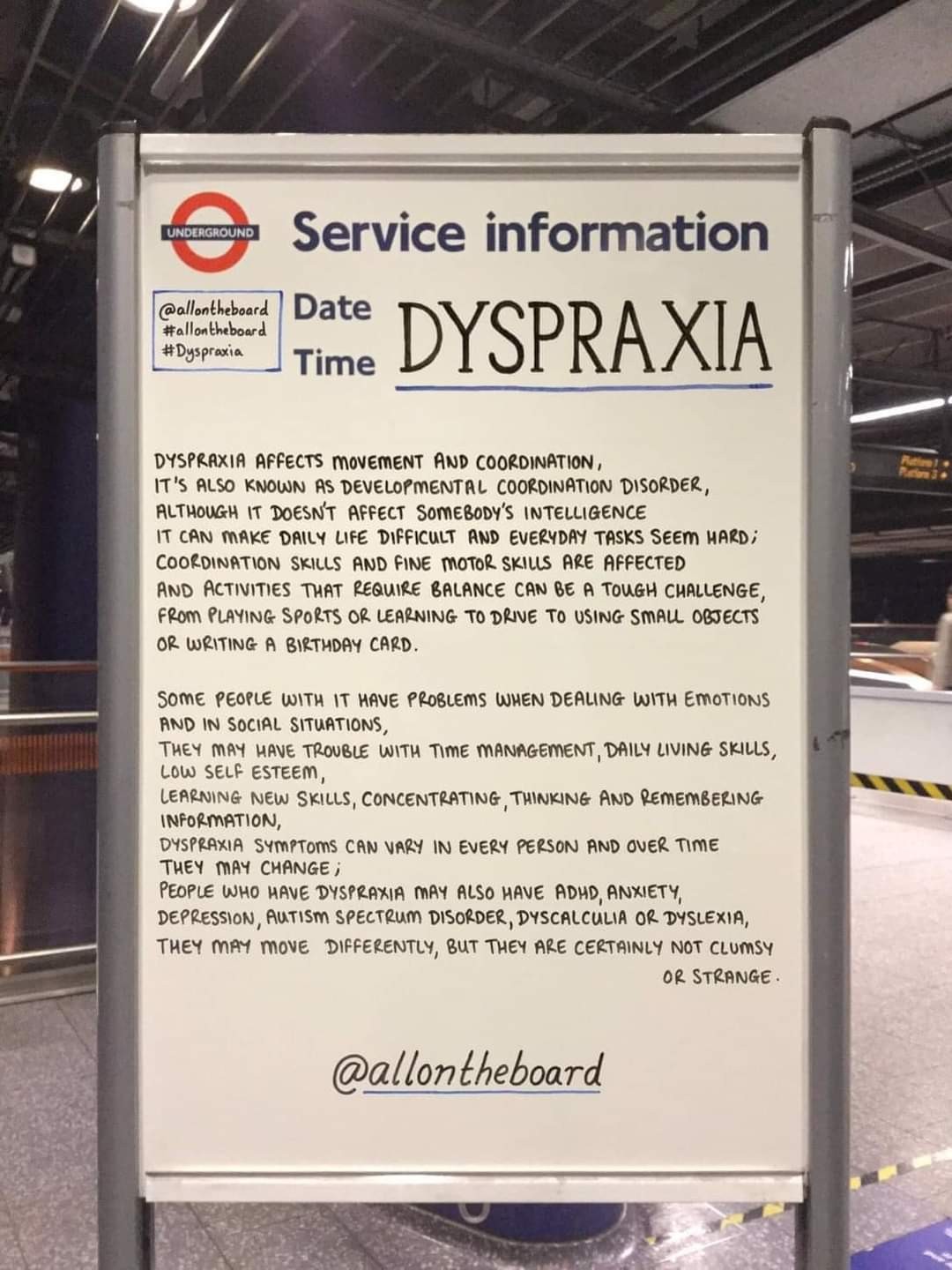 The often forgotten dyspraxia
